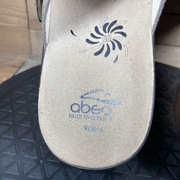 ABEO Bio System Dorin Womens 10 M Brown Strap Leather Wedge Sandals Comfort - Picture 6 of 10